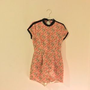 Topshop Floral Backless Romper • Size 6